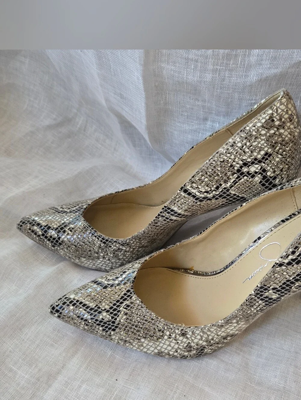 Jessica Simpson Snake-Print Pointed Toe Pumps - Sz 8.5